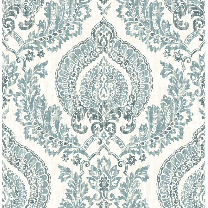 East Urban Home Kensington 5.5m L x 52cm W Damask Roll Wallpaper